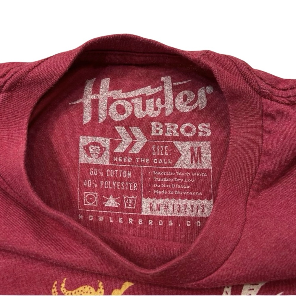 Howler Bros Mens M SS  T-Shirt Crew Neck Duke Riley Fighting Roosters SZ M - Picture 5 of 7